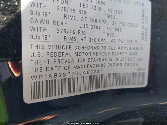 2006 PORSCHE CAYENNE WP1AB29P76LA68201 Photo 8