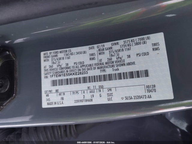 Ford F-150 Xlt 2019 1FTEW1E55KKE28233 Image 9