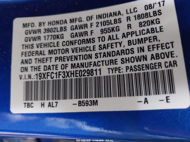 19XFC1F3XHE029811 Honda Civic Ex-t
