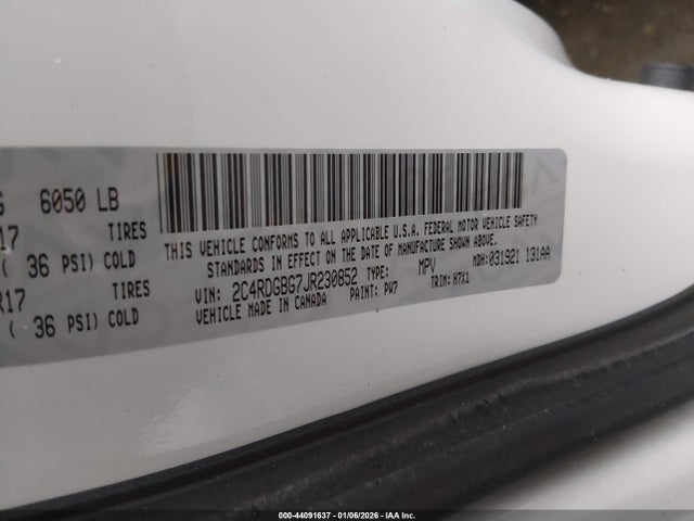 2018 DODGE GRAND CARAVAN 2C4RDGBG7JR230852 Photo 8