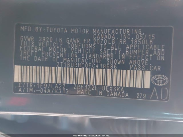 Toyota Corolla S Premium 2015 2T1BURHE0FC418686 Image 9