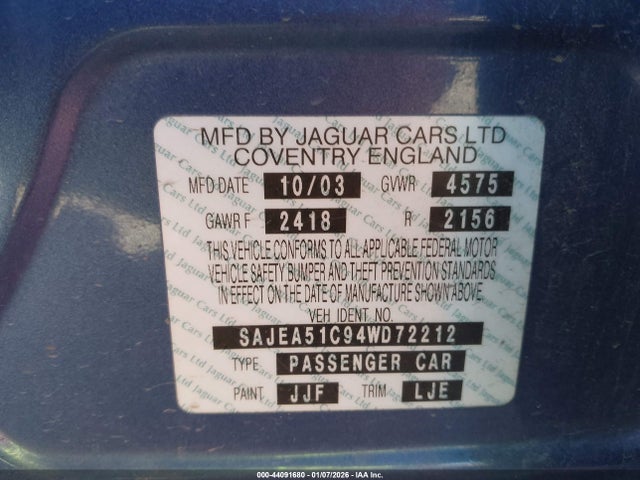 2004 JAGUAR X-TYPE SAJEA51C94WD72212 Photo 8