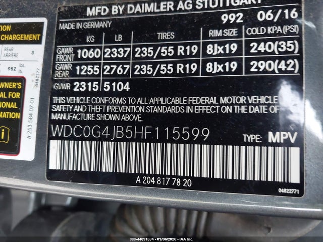 2017 MERCEDES-BENZ GLC 300 WDC0G4JB5HF115599 Photo 8