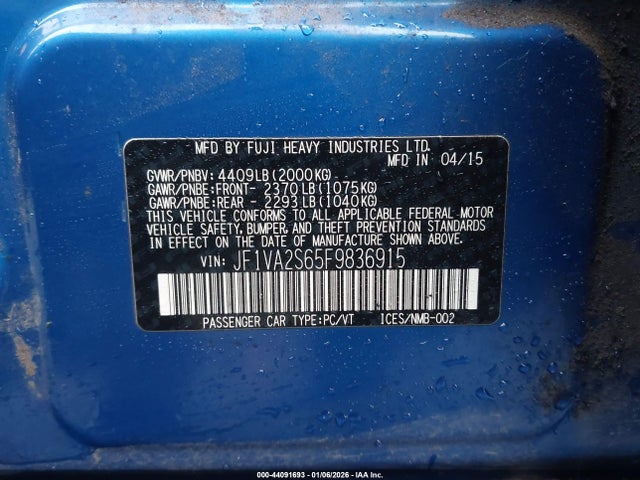 2015 SUBARU WRX STI JF1VA2S65F9836915 Photo 8