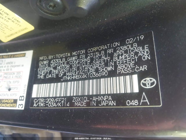 JTNKHMBX4K1036690 Toyota C-HR XLE