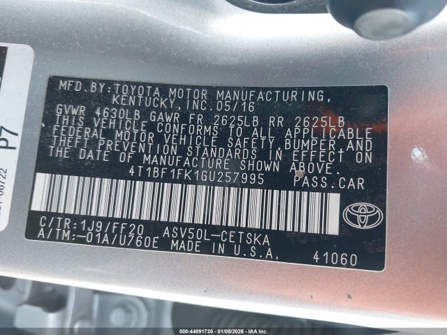 4T1BF1FK1GU257995 Toyota CAMRY SE