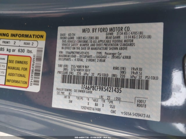 Ford Mustang Gt Premium Fastback 2024 1FA6P8CF9R5421435 Image 9