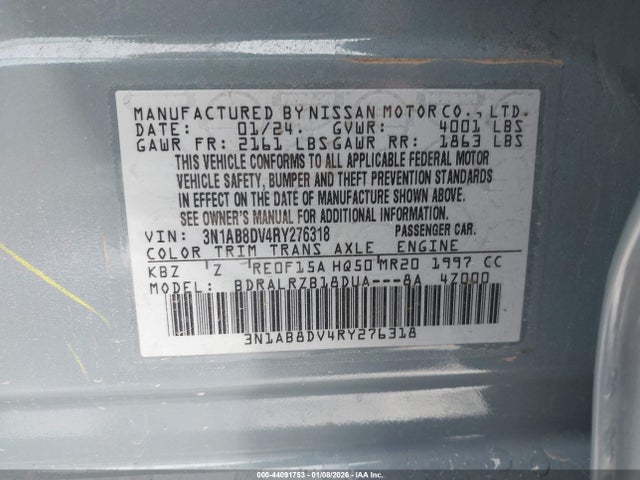 3N1AB8DV4RY276318 Nissan Sentra Sr Xtronic Cvt