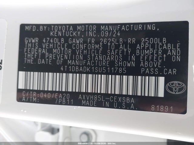 2025 TOYOTA CAMRY 4T1DBADK1SU511785 Photo 8