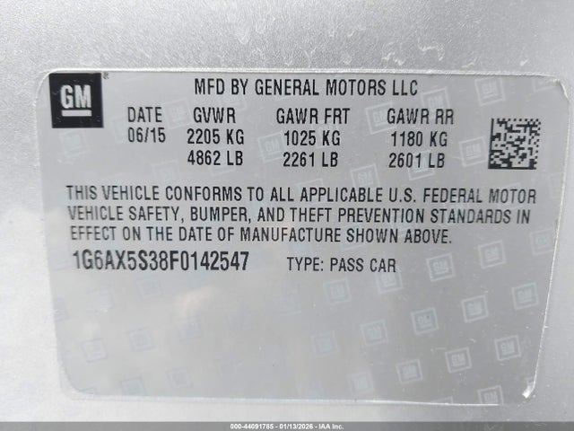 2015 CADILLAC CTS 1G6AX5S38F0142547 Photo 8