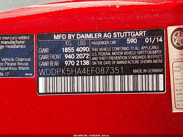 WDDPK5HA4EF087351 Mercedes-Benz SLK 350