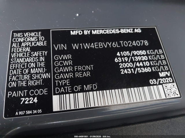 W1W4EBVY6LT024078 Mercedes-Benz Sprinter 2500 Standard Roof V6