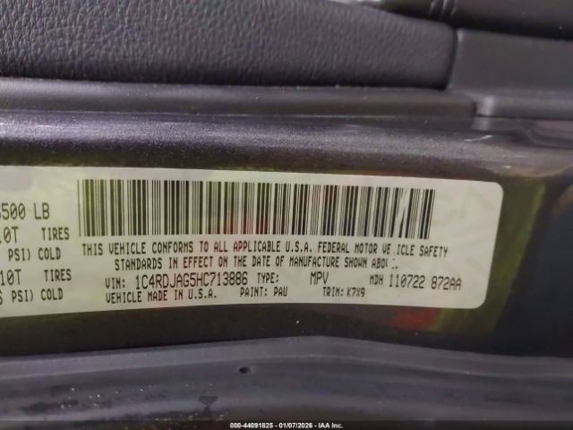 2017 DODGE DURANGO 1C4RDJAG5HC713886 Photo 8