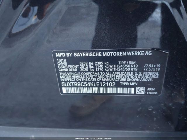 2019 BMW X3 5UXTR9C54KLE12102 Photo 8