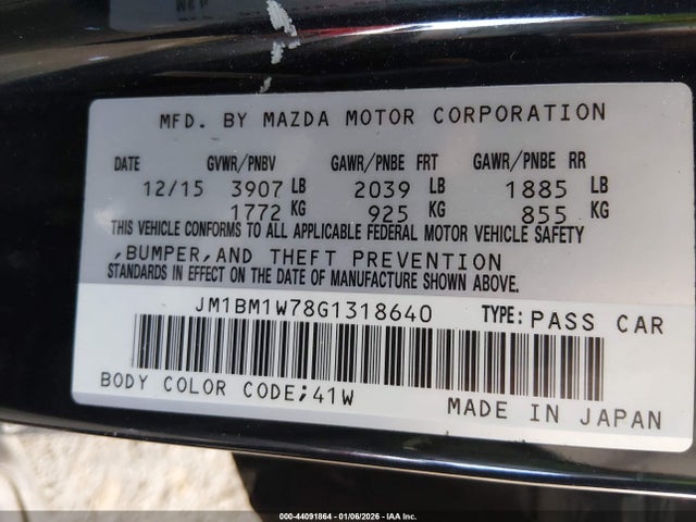 JM1BM1W78G1318640 Mazda Mazda3 I Touring