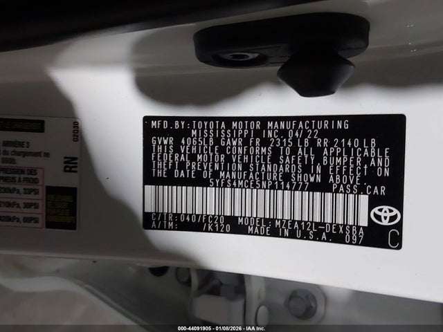 Toyota Corolla Se Nightshade Edition 2022 5YFS4MCE5NP114777 Image 9