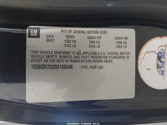 2008 CADILLAC DTS 1G6KD57928U130948 Photo 8