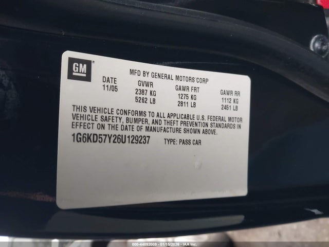 2006 CADILLAC DTS 1G6KD57Y26U129237 Photo 8