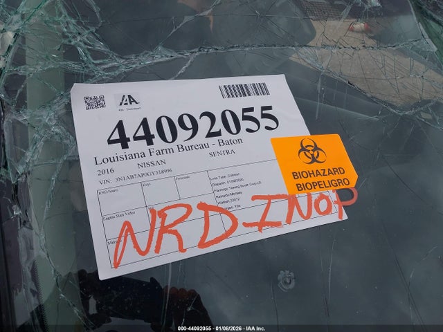 3N1AB7AP0GY318996 Nissan SENTRA S