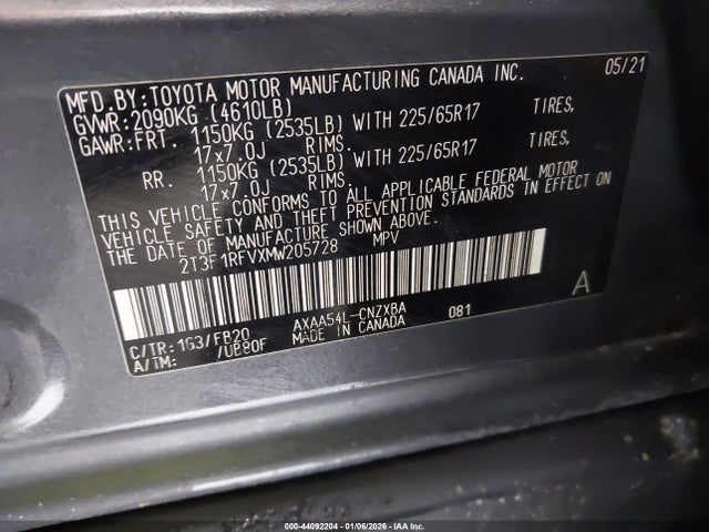 Toyota RAV4 LE 2021 2T3F1RFVXMW205728 Image 9