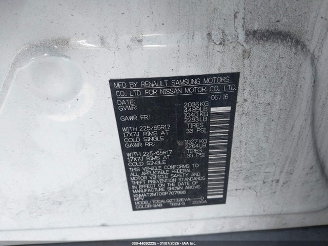 Nissan ROGUE SV 2016 KNMAT2MT0GP707998 Image 9