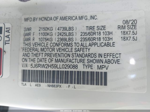 2020 HONDA CR-V 5J6RW2H59LL029088 Photo 8