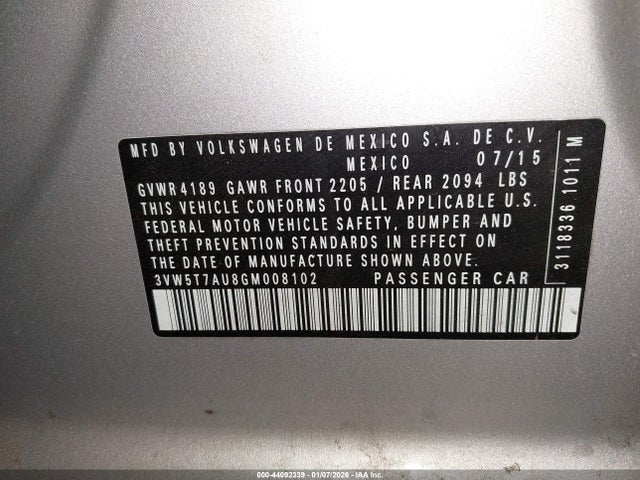 2016 VOLKSWAGEN GOLF GTI 3VW5T7AU8GM008102 Photo 8