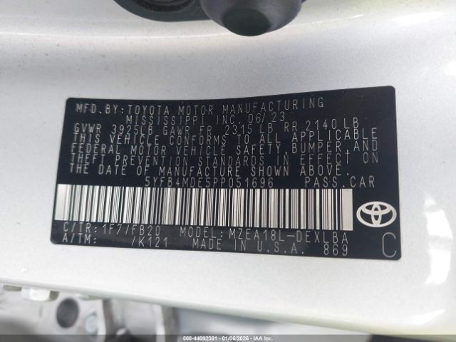 2023 TOYOTA COROLLA 5YFB4MDE5PP051696 Photo 8