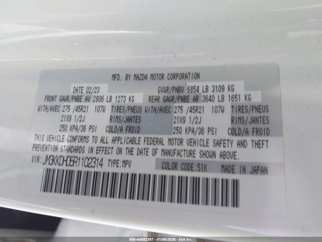 2024 MAZDA CX-90 JM3KKDHD5R1102314 Photo 8