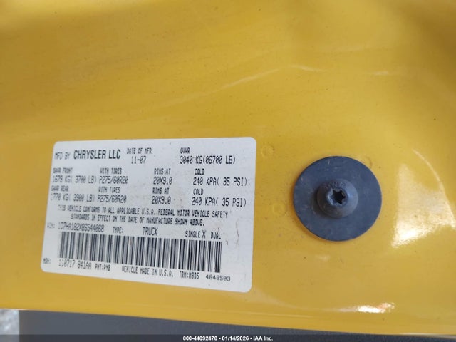 Продаж на аукціоні авто 2008 Dodge Ram 1500 Slt, vin: 1D7HA182X8S544068, номер лоту: 44092470