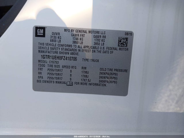 1GTR1UEH8FZ410706 GMC Sierra 1500 Sle