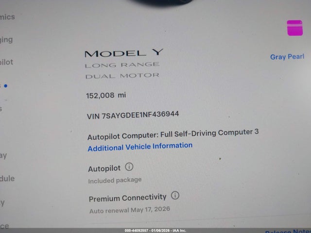 2022 TESLA MODEL Y 7SAYGDEE1NF436944 Photo 6