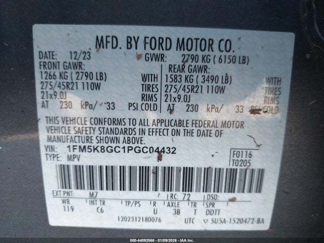 Ford Explorer St 2023 1FM5K8GC1PGC04432 Image 9