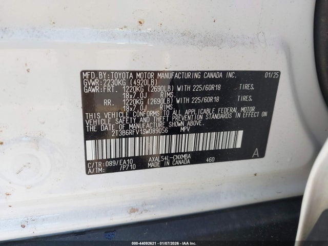 Aukcja sprzedaży 2025 Toyota Rav4 Hybrid Xle Premium, vin: 2T3B6RFV1SW089056, numer aukcji: 44092621