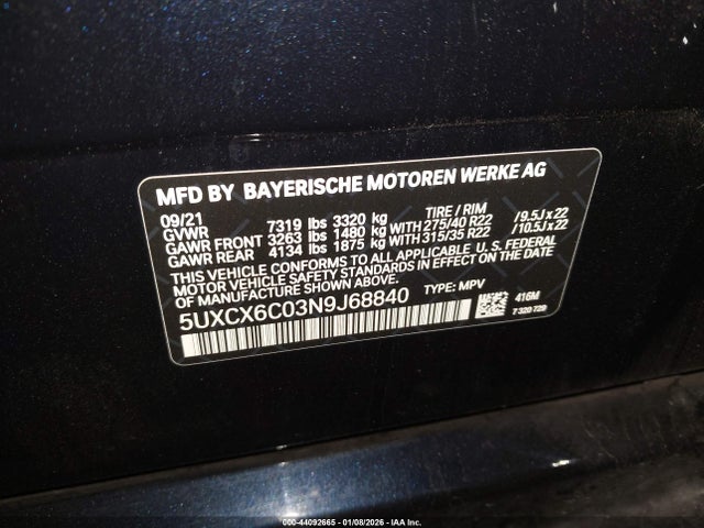 2022 BMW X7 5UXCX6C03N9J68840 Photo 8