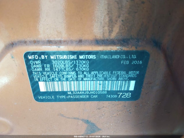 2018 MITSUBISHI MIRAGE ML32A4HJ9JH010588 Photo 8
