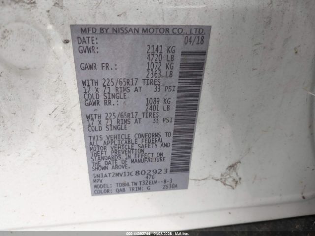 2018 NISSAN ROGUE 5N1AT2MV1JC802923 Photo 8