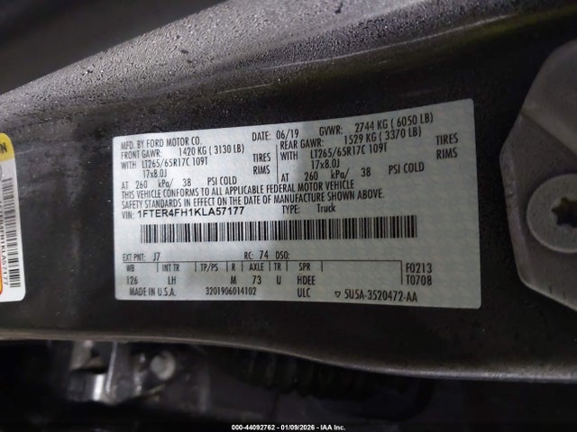 Ford Ranger Xlt 2019 1FTER4FH1KLA57177 Image 9