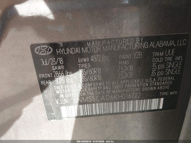 Hyundai Santa Fe Ultimate 2019 5NMS5CAD6KH016722 Image 9
