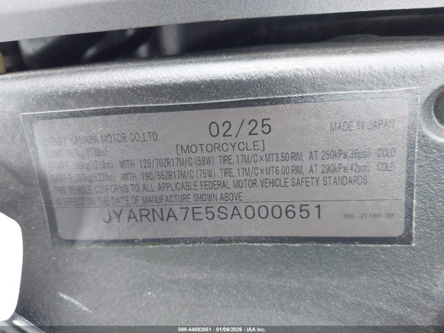 JYARNA7E5SA000651 Yamaha Yzf1000