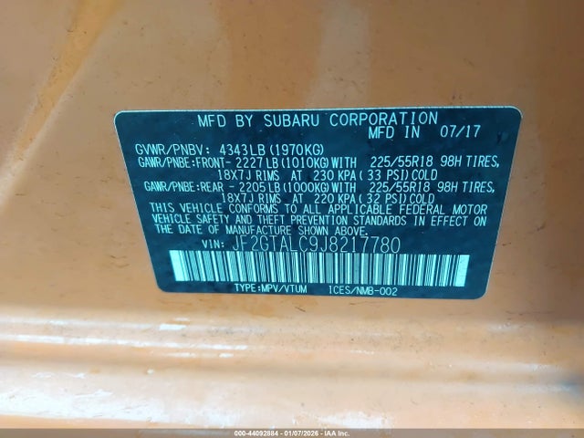 2018 SUBARU CROSSTREK JF2GTALC9J8217780 Photo 8