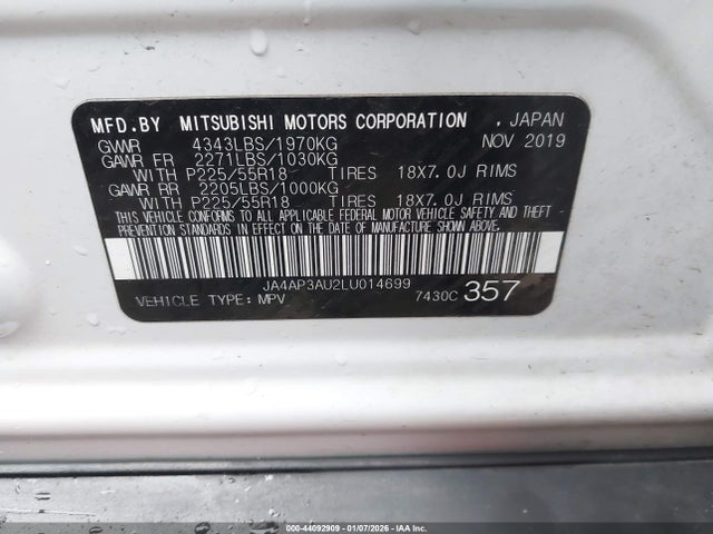 2020 MITSUBISHI OUTLANDER SPORT JA4AP3AU2LU014699 Photo 8