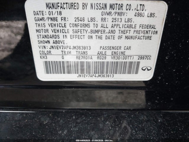 2018 INFINITI Q50 JN1EV7AP4JM363913 Photo 8