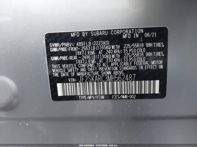 Subaru Forester Sport 2021 JF2SKARC3MH562487 Image 9