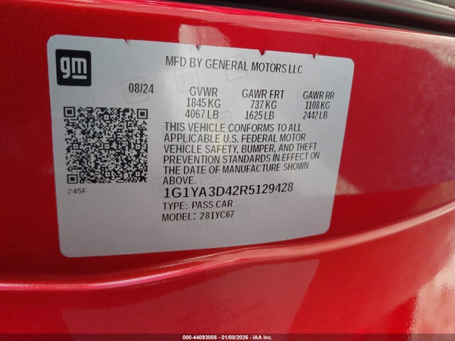 1G1YA3D42R5129428 Chevrolet CORVETTE STINGRAY