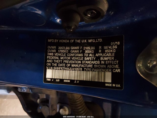 SHHFK7H44JU410578 Honda Civic Sport