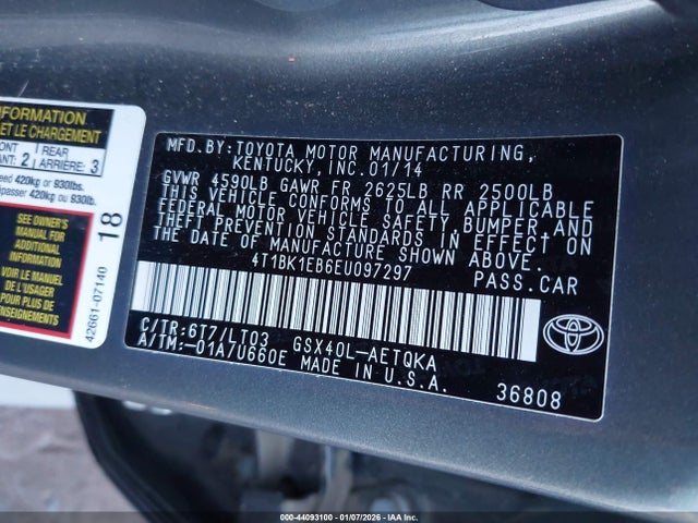 4T1BK1EB6EU097297 Toyota Avalon Xle Touring