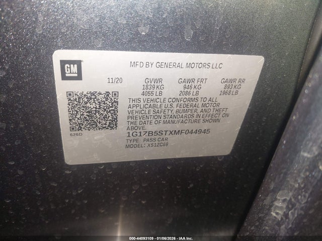 1G1ZB5STXMF044945 Chevrolet Malibu Fwd Ls