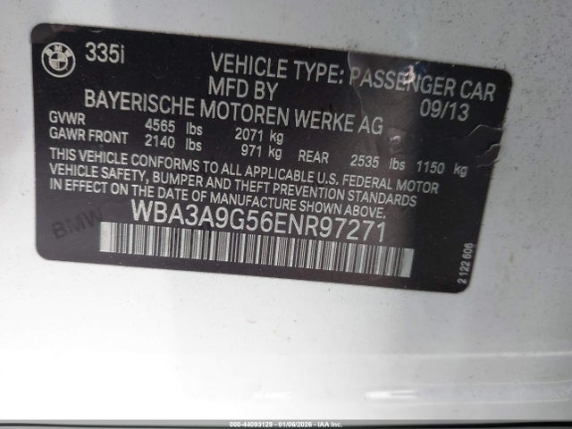 BMW 335i 2014 WBA3A9G56ENR97271 Image 9