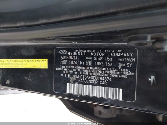 Продаж на аукціоні авто 2014 Hyundai Accent Gs, vin: KMHCT5AE0EU194374, номер лоту: 44093152